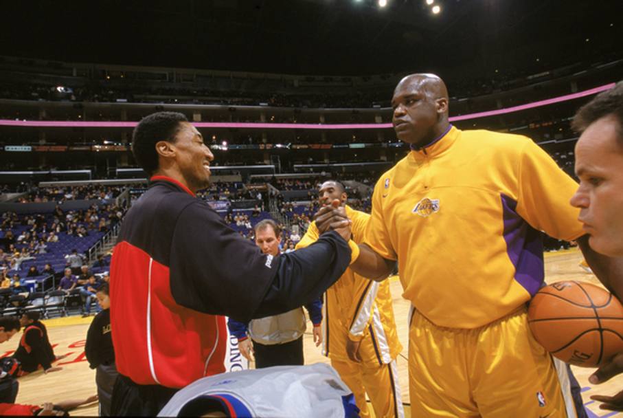 Febbraio 2003, Pippen con Shaquille O&#39;neal allo Staples Center